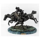 Art Bronze Frederic Remington "Wounded Bunkie" scu
