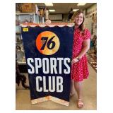 Vintage 1950s Union 76 Sports Club Metal Sign