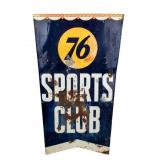 Vintage 1950s Union 76 Sports Club Metal Sign