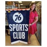Vintage 1950s Union 76 Sports Club Metal Sign