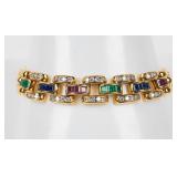 Jewelry 18kt Yellow Gold Gemstone Bracelet