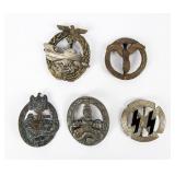 Lot of 5 WW II German Badges
