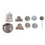 9 Nazi-Era Volkswagen Pins & Medals