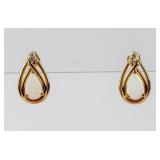 Jewelry 14kt Yellow Gold Opal Earrings