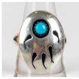 Jewelry Sterling Bear Claw Turquoise Ring