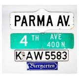 Lot Of 4 St Signs / Plate, Enameled / Reflective