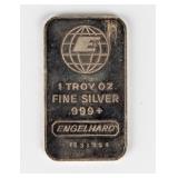 Coin 1 Troy Ounce .999 Fine Silver Bar Engelhard