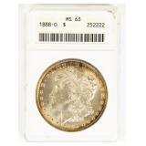 Coin 1888-O  Morgan Silver Dollar ANACS  MS63