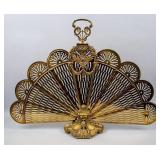 Hollywood Regency Peacock Fireplace Screen