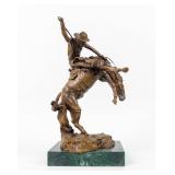 Art Kaula The Bronco Buster Looks Bronze Statue