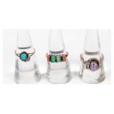 Jewelry 3 Sterling Silver Vintage Rings