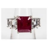 Jewelry Sterling Silver Ruby/Sapphire Ring
