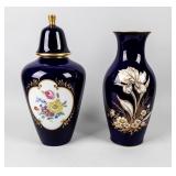 Set of 2 Bavarian Cobalt Vases