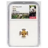 Coin 1 Gram .9999 Gold China Panda NGC MS69