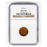 Coin 1955-S Lincoln Cent NGC MS67 RD