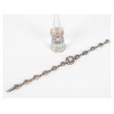 Jewelry Sterling Silver Diamond Ring & Bracelet