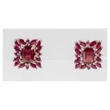 Jewelry Sterling Silver Ruby Earrings