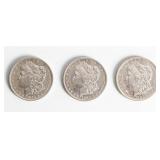 Coin (3) Morgan Silver Dollars Brilliant Unc.