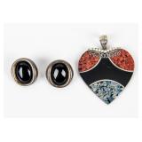 Jewelry Sterling Silver Earrings & Pendant