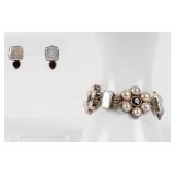 Jewelry Sterling Silver Bracelet & Earrings