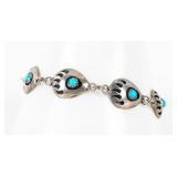 Jewelry Sterling Bear Claw Turquoise Bracelet