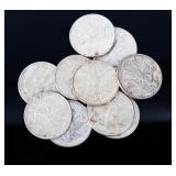 Coin (10) Walking Liberty Half Dollars XF / Unc
