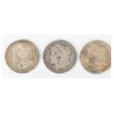 Coin (3)  Morgan Silver Dollars 87-S, 96-S & 21-S