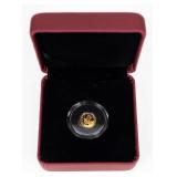 Coin Canadian 0.5 Gram  Gold Caribou Proof in Box
