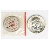 Coin 1959-D Franklin Half Dollar BU Mint Error