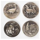 Coin (4) Longines Wildlife Medals Sterling Silver