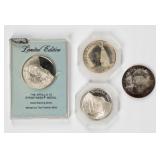 Coin (4) Assorted Sterling Silver Medals 3.6 Oz