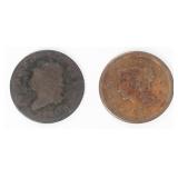 Coin (2) United States Large Cents 1810 & 1856