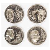 Coin (4) Wittnauer Presidential Sterling Medals