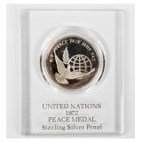 Coin 1972 U.N Peace Medal Sterling Silver