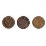 Coin (3) United States Large Cents 1846, 1856 & 52
