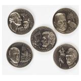 Coin (5) Wittnauer Presidential Sterling Medals