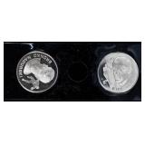 Coin (2) Football Heroes .925 Sterling 2 Toz.