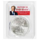 Coin 2017 American Silver Eagle Trump PCGS MS69