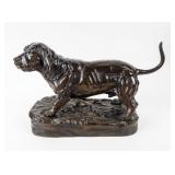 Art Jules Moigniez Basset Hound Bronze Sculpture