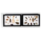 Assortment of Arrowheads in 2 Displays