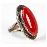 Jewelry Sterling Silver Coral Statement Ring