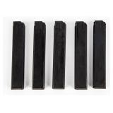 Five Colt 9mm AR LEO/Mil Stamped Magazines 32 Rd