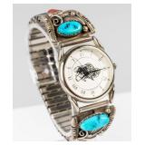 Jewelry Sterling Silver Navajo-Style Watch