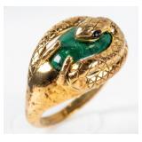 Jewelry Gold-Plated Sterling Silver Snake Ring