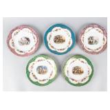 Set of 5 Porzellanfabrik Victoria Austrian Plates