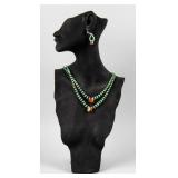 Jewelry Heishi Bead Necklace & Earrings