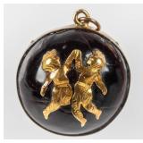 Jewelry Antique 18K Gold Sea Bean Pendant