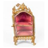 French Ormolu 2-Tier Vitrine Jewelry Casket