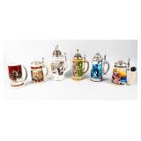 Lot of 6 Collectible Steins
