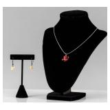 Jewelry Sterling Silver Necklace & Earrings